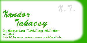 nandor takacsy business card